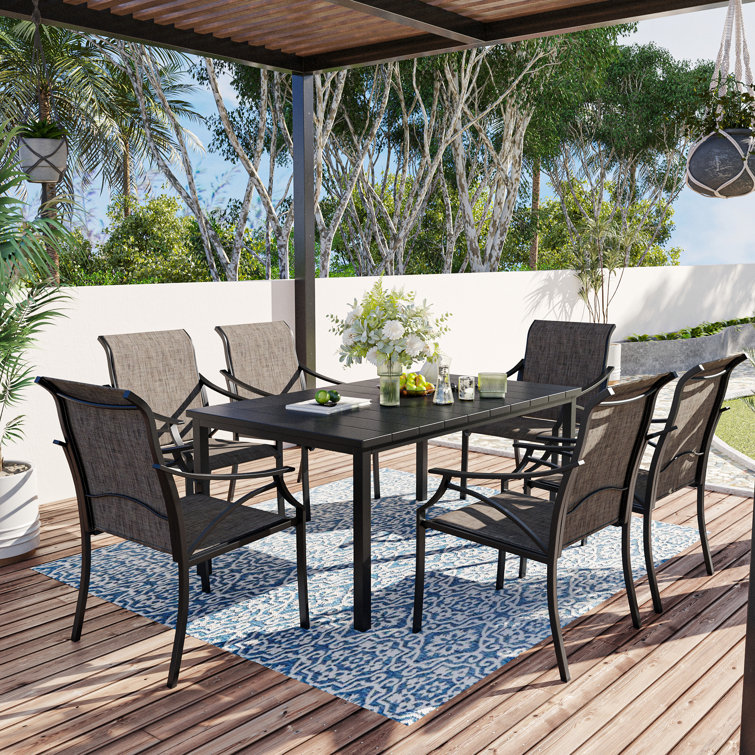 Wildon Home Endres 6 Person Rectangular Outdoor Dining Set